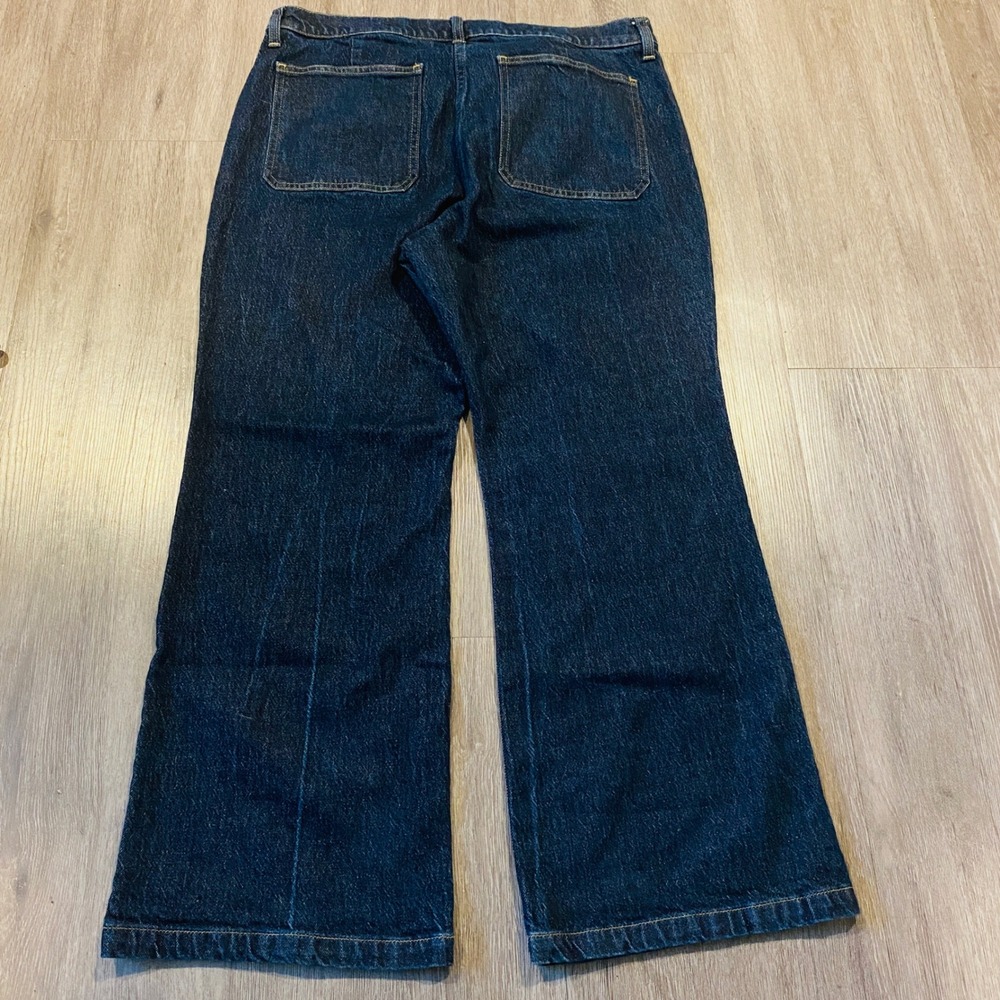 J.Crew Womens Wide Leg Patch Pocket Jeans Dark Indigo Lyocell Blend 0324
Size 31